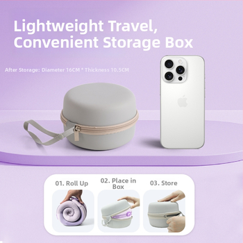 Pernă de călătorie în formă de U, memory foam, țesătură Modal, ușoară până la 0,5 kg, design modern cu pandantiv Saien