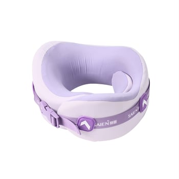 Pernă de călătorie în formă de U, memory foam, țesătură Modal, ușoară până la 0,5 kg, design modern cu pandantiv Saien