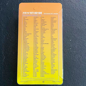 Risheng KT-9018e blister versiune telecomandă universală pentru aer condiționat, cu răcire și încălzire rapidă cu un singur clic