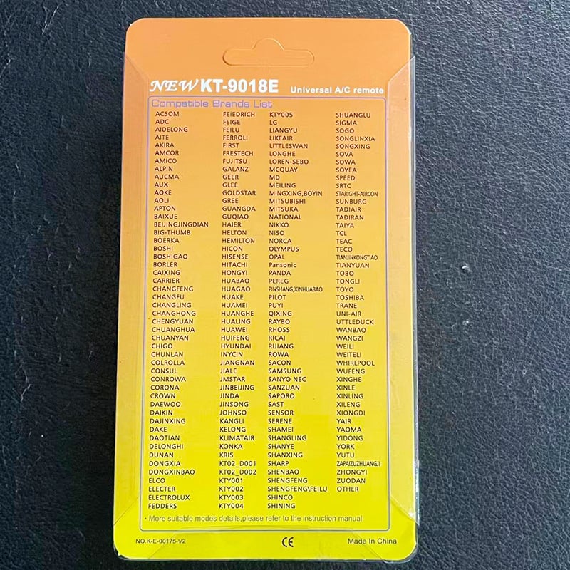 Risheng KT-9018e blister versiune telecomandă universală pentru aer condiționat, cu răcire și încălzire rapidă cu un singur clic