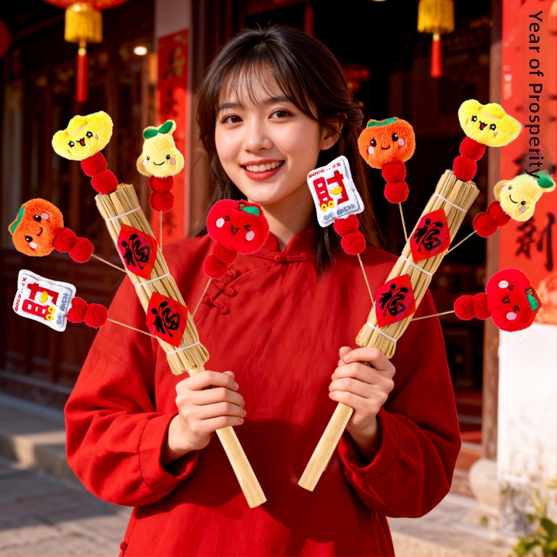 Figurină din fetru pentru Anul Calului – recuzită foto pentru poze, stil animație, decor pentru Festivalul de Primăvară