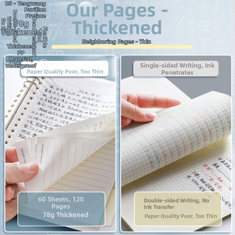 Wengu BI019 Jurnal cu foi detașabile, 60 foi, hârtie din masă brută, găuri generale, personalizare disponibilă, imprimare logo disponibilă