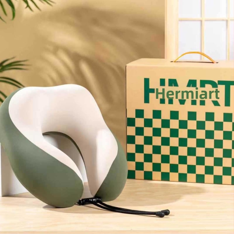 Pernă pentru gât în formă de U din spumă memory pentru uz casnic și călătorii; ușoară, până la aproximativ 500 g; potrivit pentru toate grupele de vârstă.