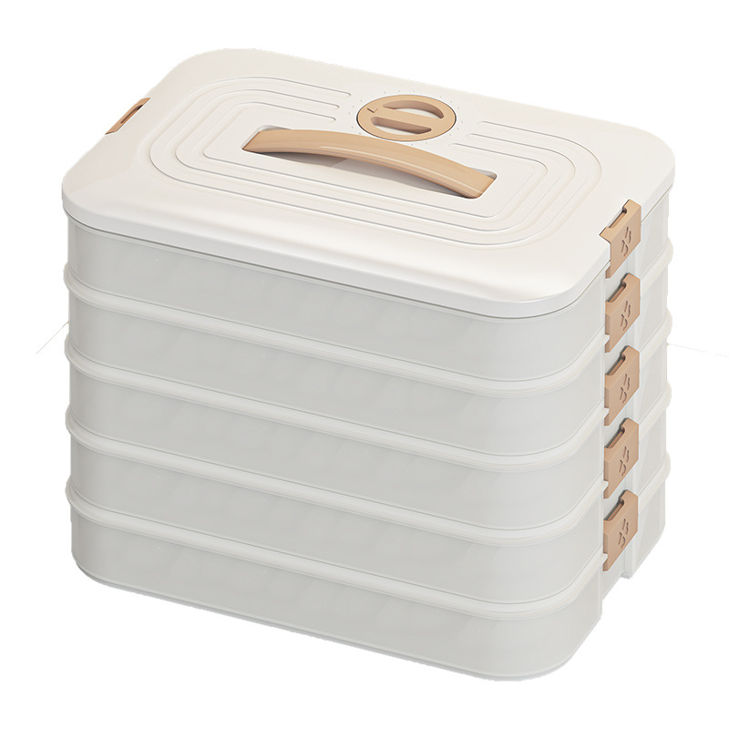 Kutija za dumplings – plastična višeslojna kutija za skladištenje u zamrzivaču i kuhinji (Model: Dumpling Box, Podrijetlo: Langfang, Moderan minimalistički stil)