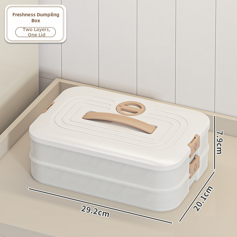 Dumpling Box – plastová, viacvrstvové úložisko do mrazničky a kuchyne (Model: Dumpling Box, Pôvod: Langfang, Moderný minimalistický štýl)
