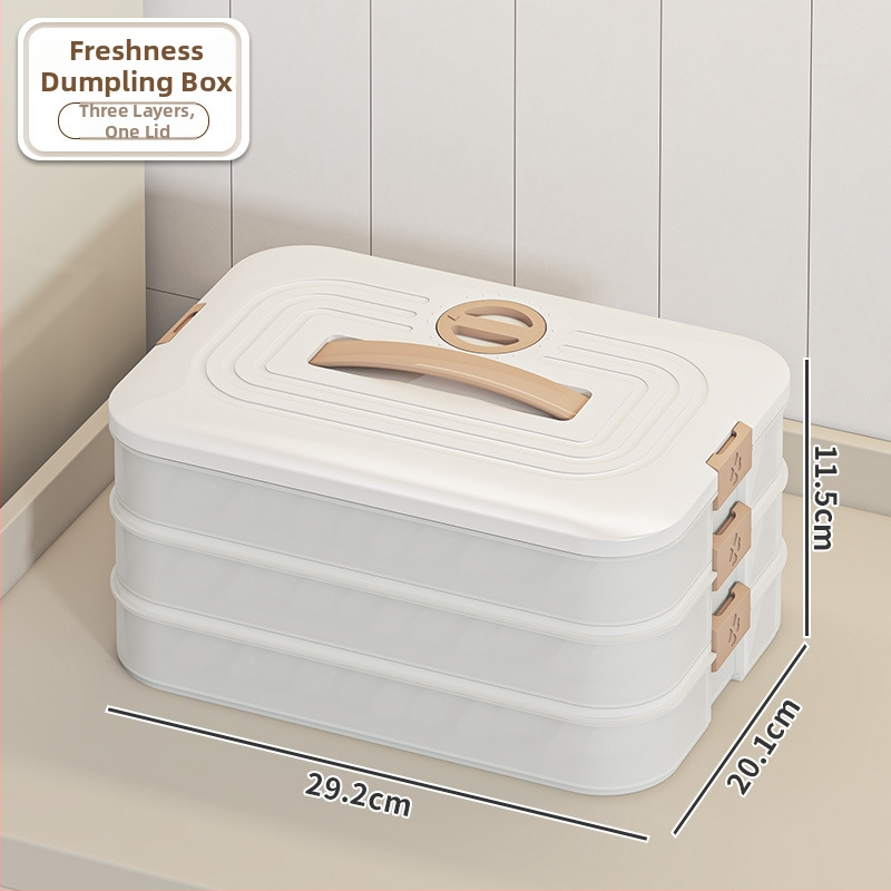 Dumpling Box – plastová, viacvrstvové úložisko do mrazničky a kuchyne (Model: Dumpling Box, Pôvod: Langfang, Moderný minimalistický štýl)