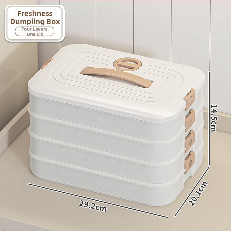 Dumpling Box – plastová, viacvrstvové úložisko do mrazničky a kuchyne (Model: Dumpling Box, Pôvod: Langfang, Moderný minimalistický štýl)