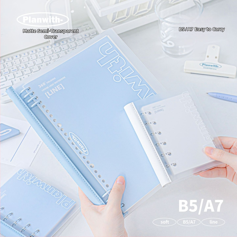 Planwith Pw251v carnet Loose-leaf, cu 6 găuri, hârtie 100 g, compatibil cu refilli loose-leaf