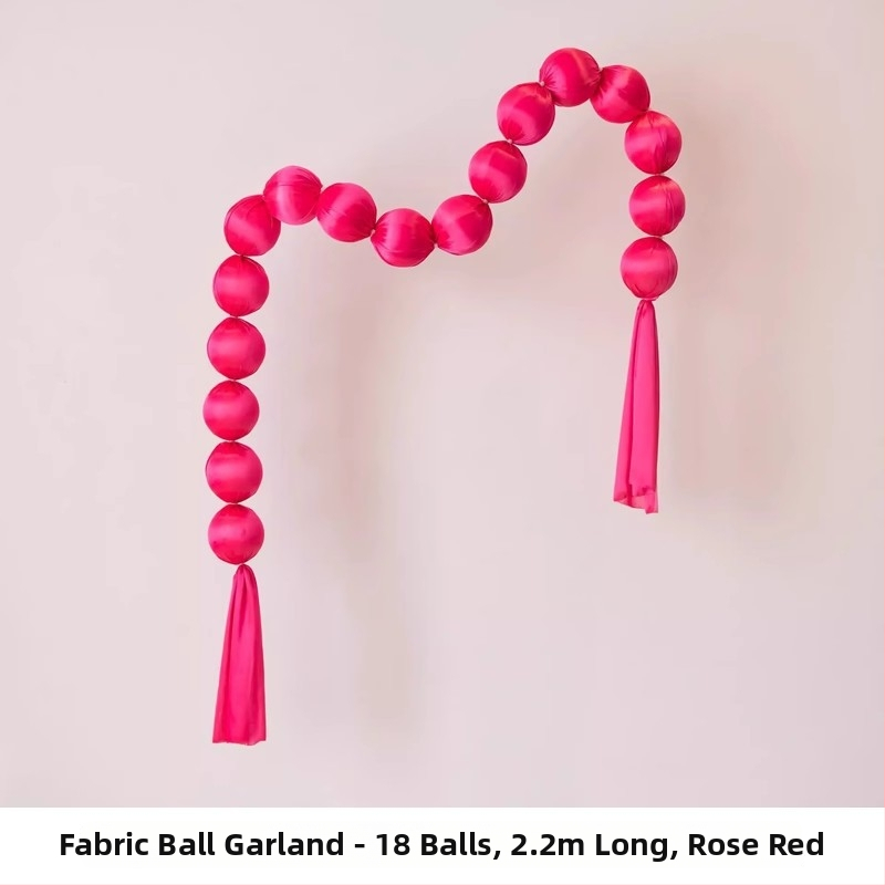 Bangou Ghirlandă din bile de spumă – șir de bile textile pentru fundalul pereților, stil INS, 2353, instrument de amenajare a sălii