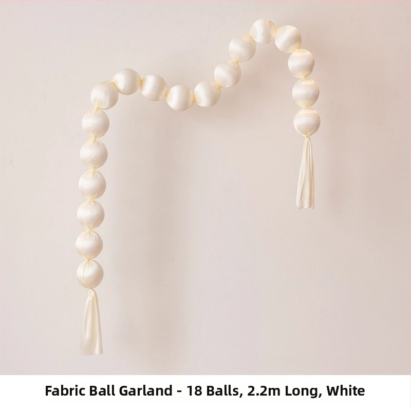 Bangou Ghirlandă din bile de spumă – șir de bile textile pentru fundalul pereților, stil INS, 2353, instrument de amenajare a sălii