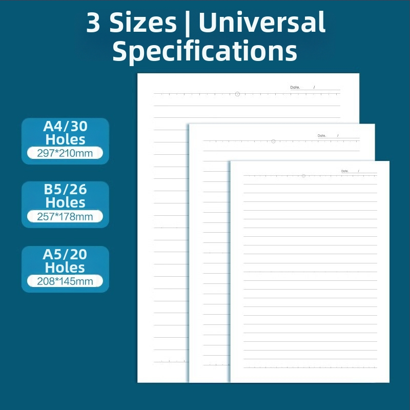 Deli inserție pentru caiet cu găuri, 20/26/30, 60 file, hârtie albă groasă, model NA560-2