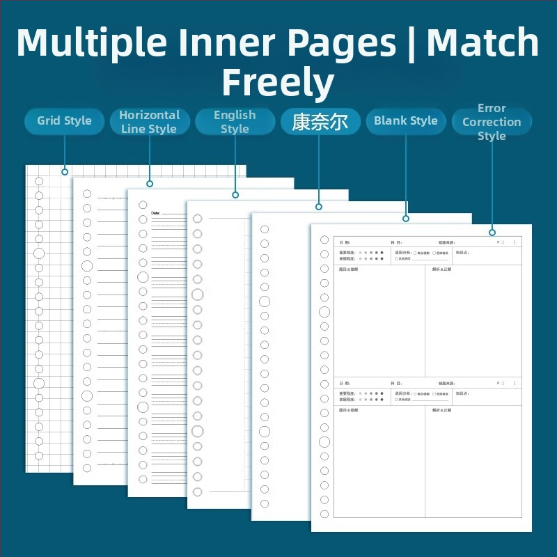 Deli inserție pentru caiet cu găuri, 20/26/30, 60 file, hârtie albă groasă, model NA560-2