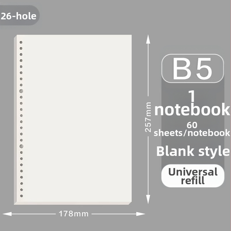 Deli inserție pentru caiet cu găuri, 20/26/30, 60 file, hârtie albă groasă, model NA560-2