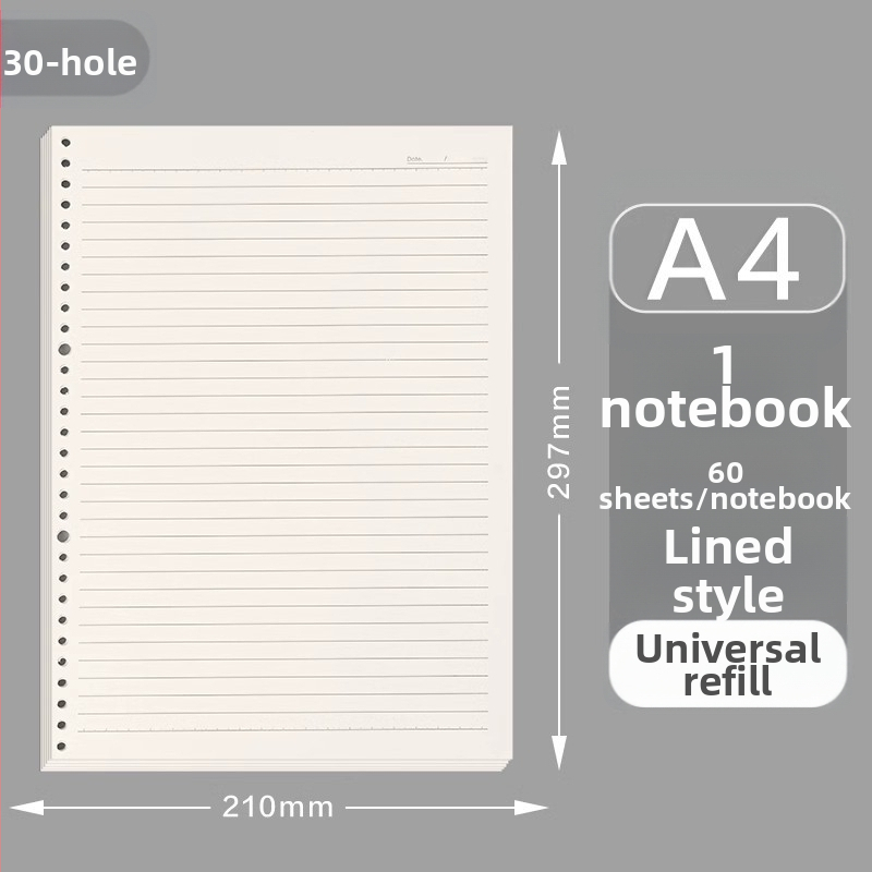 Deli inserție pentru caiet cu găuri, 20/26/30, 60 file, hârtie albă groasă, model NA560-2