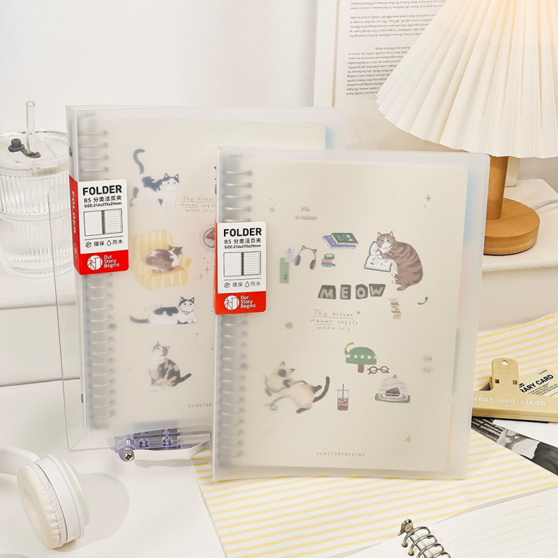 Mapă B5 cu pagini interschimbabile și nucleu schimbabil, 26 găuri, 60 file, hârtie cu acoperire dublă pentru paginile interioare, model B5, cod articol PHYB5060-11822D