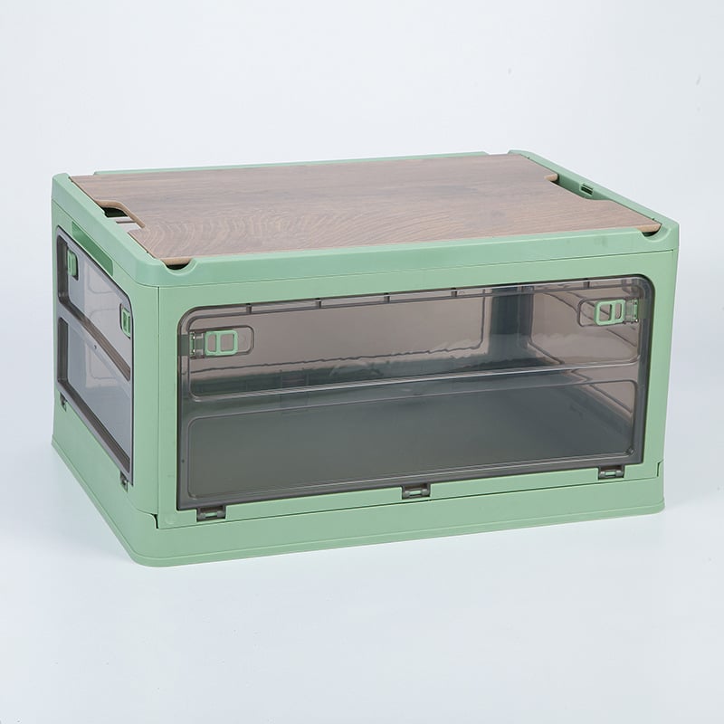 Cutie pliabilă pentru portbagajul mașinii, din plastic (PP/HIPS), capacitate 40-50 L, cu roți, pentru călătorii și camping