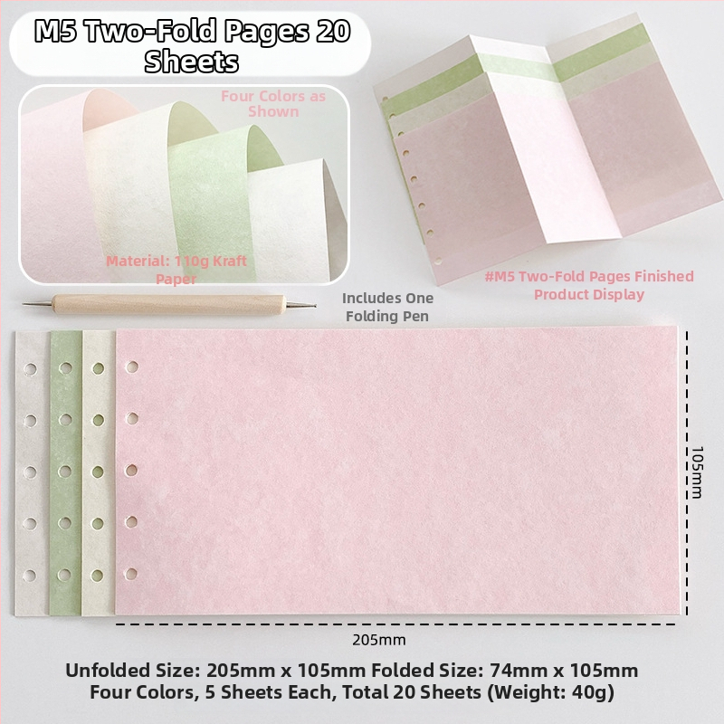 Refill jurnal hârtie pergament 110 g, pagini cu două și trei pliuri, pagini interioare goale, cod produs Q3-28