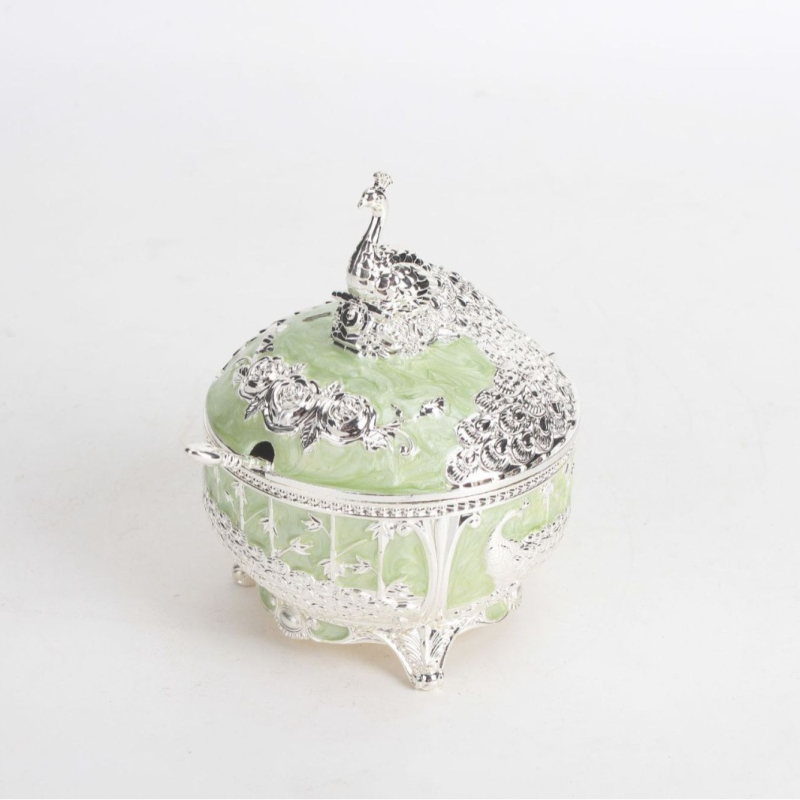 Borcan pentru condimente cu capac rabatabil, stil european, minimalist modern — aliaj de zinc, pentru condimente solide, Yuefeng Premium