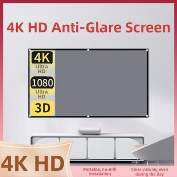 Ecran de proiecție metalic anti-reflexie, fără găuri, pliabil, proiecție în timpul zilei, pentru sufragerie cu suspensie