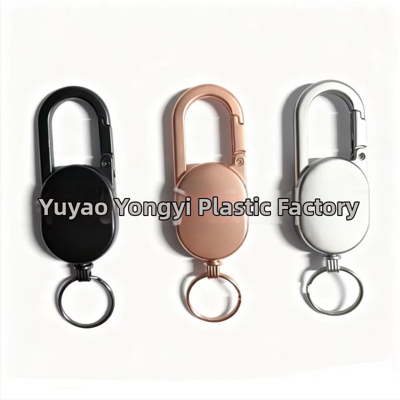 Carabinier pentru chei din aliaj, telescopic, cu buton de tras; capacitate de încărcare 50 g