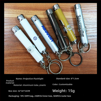 Ylaire мини прожекторно фенерче с LED - цилиндрично тяло от алуминиева тръба с пластмасови крайчета, тегло 15 g, индивидуално опаковано