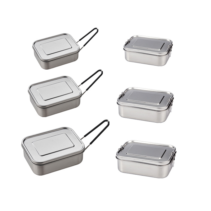 Cutie de prânz din oțel inoxidabil 316, dreptunghiulară, izolată, 800–1000 ml, cu un singur strat