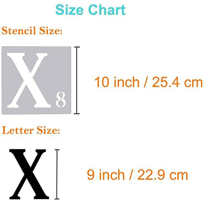 Stencil de pictură – 26 litere și cifre, material PET; Fără import; Fără autorizare IP