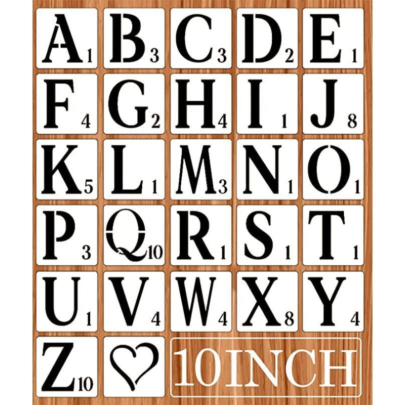 Stencil de pictură – 26 litere și cifre, material PET; Fără import; Fără autorizare IP