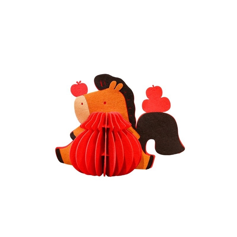 Ornament fetru – Copac noroc 3D pentru sufragerie, recuzită pentru fotografii, decor pentru Anul Nou și Anul Calului