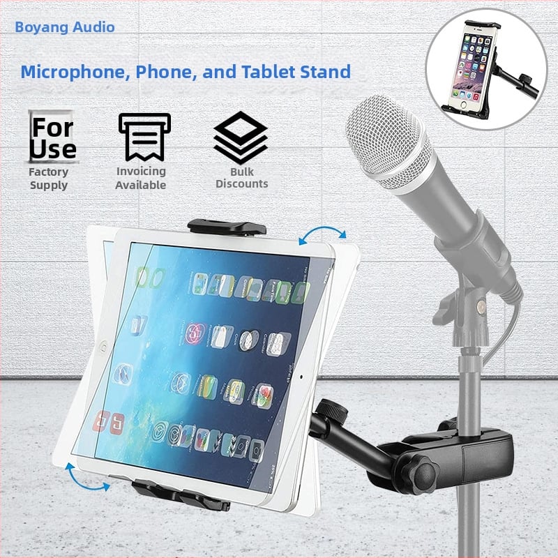 NB-51 Stativ de microfon – multifuncțional, rotativ; compatibil cu telefoane mobile și iPad; pentru karaoke și transmisie live