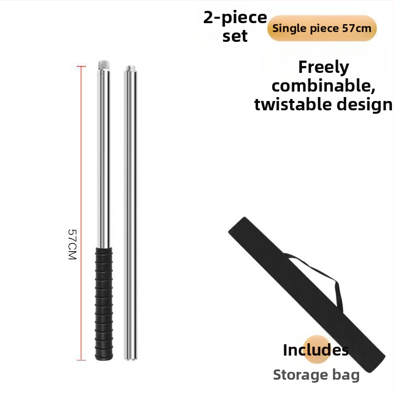 Telekopická sieťová tyč na rybolov z nehrdzavejúcej ocele, bezšvová trubka, zosilnená viacúčelová súprava