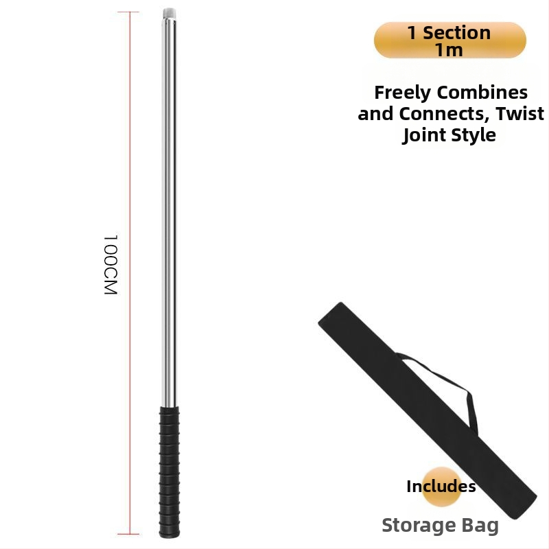 Telekopická sieťová tyč na rybolov z nehrdzavejúcej ocele, bezšvová trubka, zosilnená viacúčelová súprava