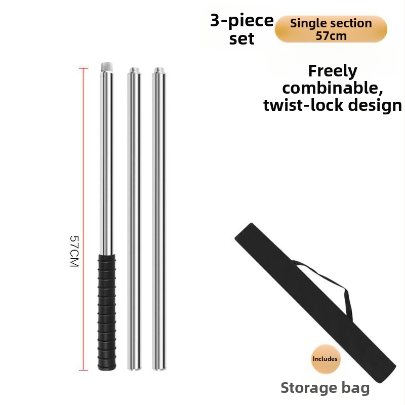 Telekopická sieťová tyč na rybolov z nehrdzavejúcej ocele, bezšvová trubka, zosilnená viacúčelová súprava
