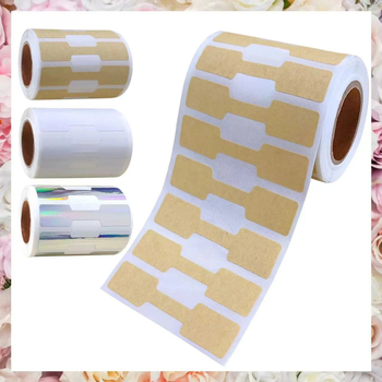 Cijene etikete za nakit - kraft papir samoljepljive, die-cut izrez, Glassine baza, 500 kom/rol, otpornost do 70°C