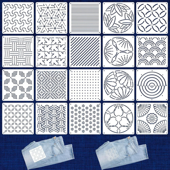 Sashiko šablona za vez - mekana PET šablona s geometrijskim uzorkom za DIY ručno šivanje