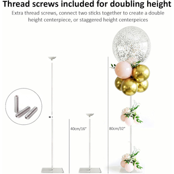 Stalak za balone na stol s prozirnom stupom i držačem za vuču — unutarnja uporaba, plastika, Model: New Table Floating