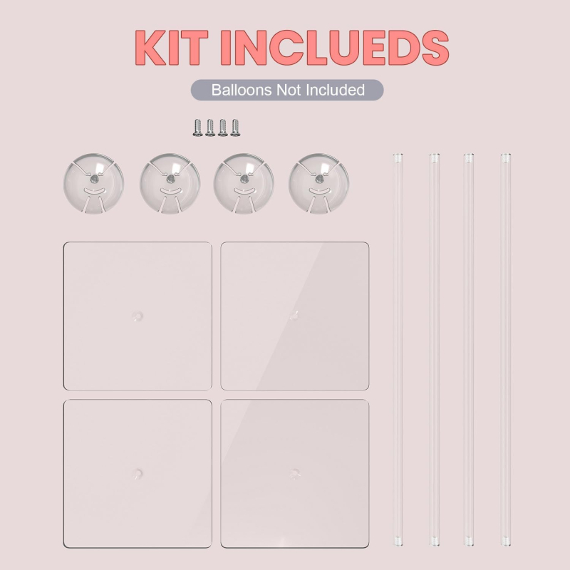 Stalak za balone na stol s prozirnom stupom i držačem za vuču — unutarnja uporaba, plastika, Model: New Table Floating