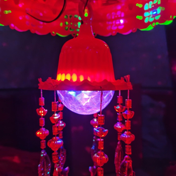 Rotirajuća lanterna s projekcijom – papirni materijal, kružnog oblika, kineskog stila, funkcija osvjetljenja