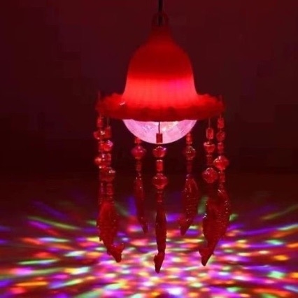 Rotirajuća lanterna s projekcijom – papirni materijal, kružnog oblika, kineskog stila, funkcija osvjetljenja