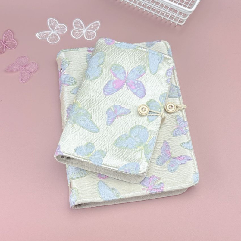 Caiet textil cu foi detașabile, legătură detașabilă, pagini de hârtie