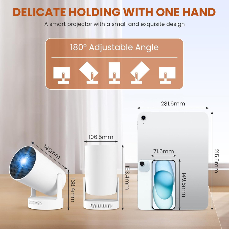 X10-ULTAR Prijenosni Pametni Projektor, Android-kompatibilan, Wi‑Fi Podrška, Mrežno Sučelje, Dodirno + Gumb Kontrola, Englesko Sučelje