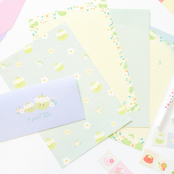 Set de hârtie pentru scris cu plicuri cu fructe – Stil occidental, Brand Made, Import: Nu, Cadou: Nu, Licență IP: Nu