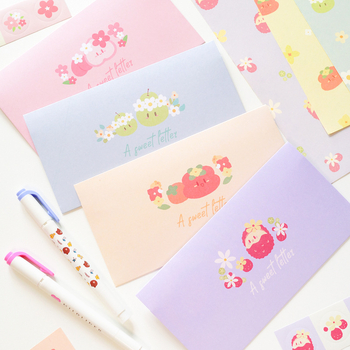 Set de hârtie pentru scris cu plicuri cu fructe – Stil occidental, Brand Made, Import: Nu, Cadou: Nu, Licență IP: Nu