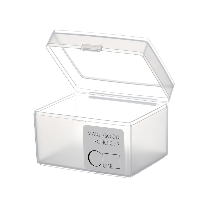 Cutie de depozitare pentru carduri – material PP, transparent-mat, cu capac și compartimente, poate fi stivuită; pentru organizarea telecomenzilor, bijuteriilor, rechizitelor, telefoanelor și cosmeticelor; model 4753-1a; stil japonez