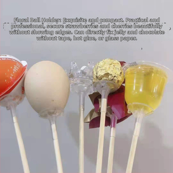 Ručna štap za buket voća s produljenim prozirnim vrhom, bez potporne šipke; dodatak za jagodni buket; pogodno za sportske događaje