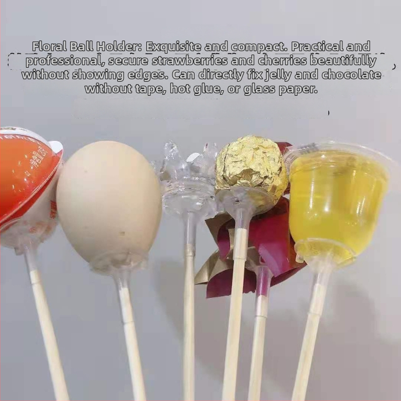 Ručna štap za buket voća s produljenim prozirnim vrhom, bez potporne šipke; dodatak za jagodni buket; pogodno za sportske događaje