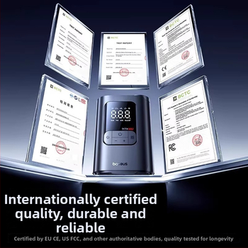 Baseus GoTrip VA1 Μίνι Ασύρματος Φουσκωτήρας Ελαστικών Αυτοκινήτου, 12V, 120W, 40 L/min, 3 m σωληνάκι, Ψηφιακή Οθόνη