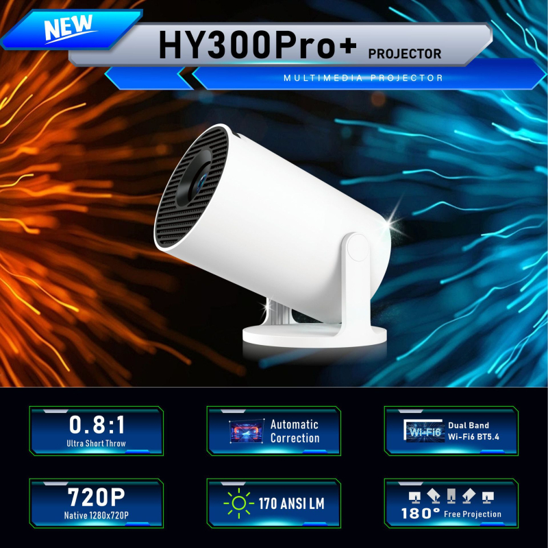 Prijenosni projektor HY300PRO+ CY300pro+ 1080P, 60W, 170 lm, 3C certificiran