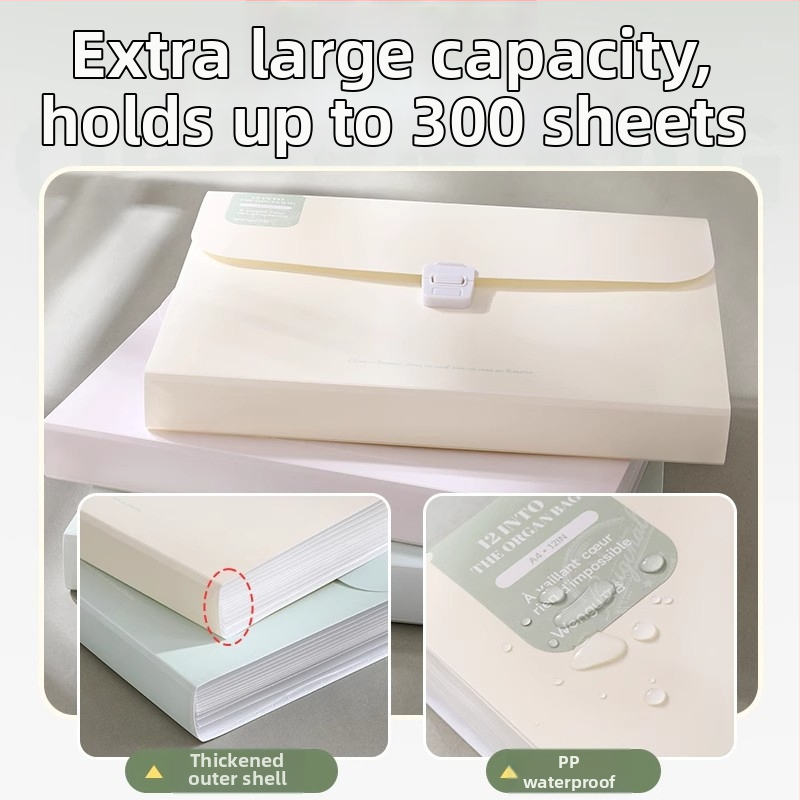 Wengu prenosný akordeónový priečinok na dokumenty, 12 priehrad, viacvrstvový, PP materiál, hrúbka 0,6 mm