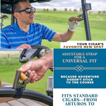 Golf držač cigare s magnetskom bazom, metalni klip, prilagodljiv, materijal: aluminijska legura + nehrđajući čelik